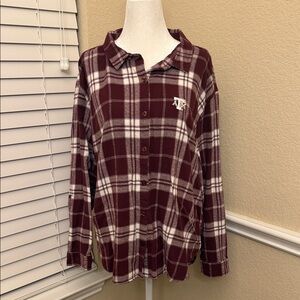 UG Apparel Texas A&M Aggies Plaid Button-Up Women's Blouse Large